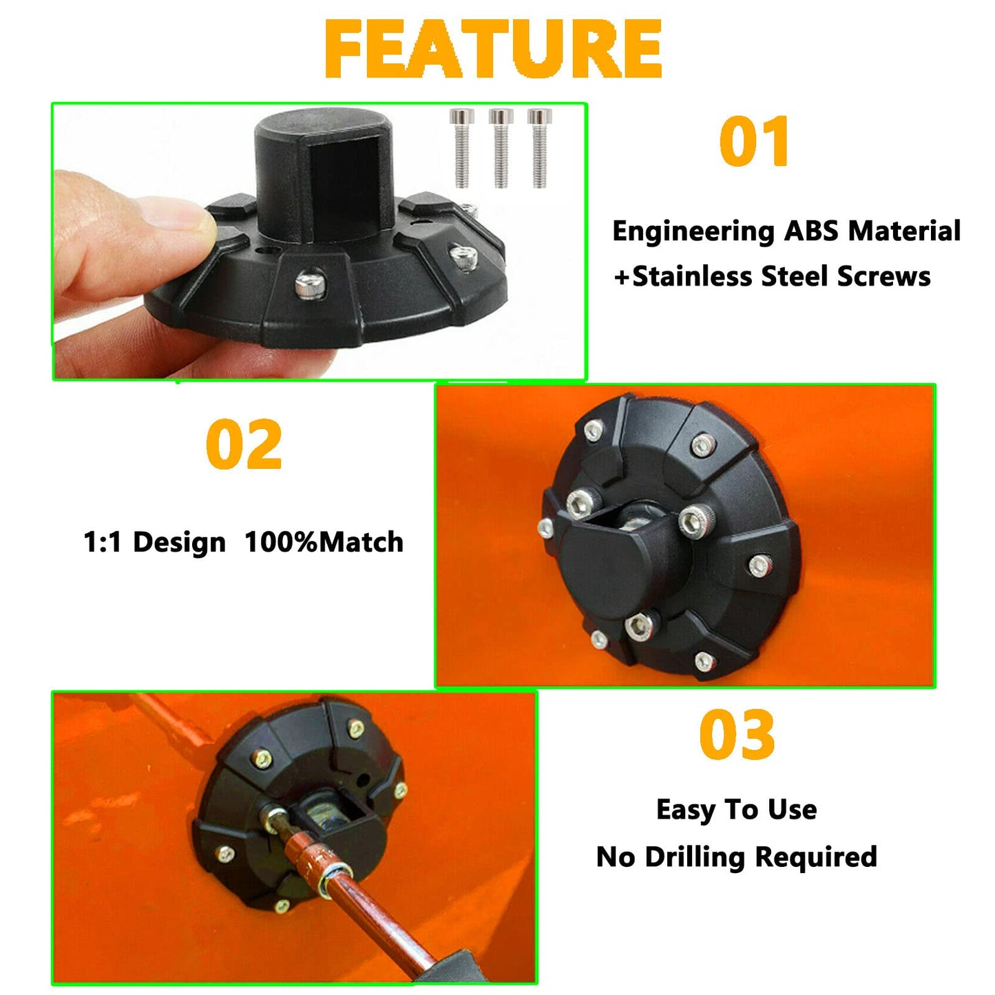 Car Antenna Base Cover Aerials Bottom Protector for Jeep Wrangler JK JL JLU JT Rubicon Sahara Sport 2007-2021 Car Accessories