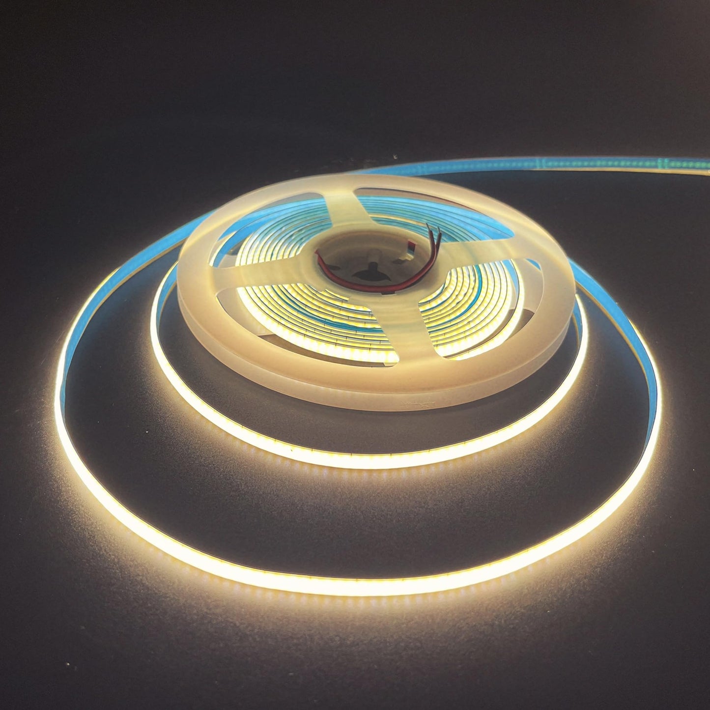 Clearhill 5V 5mm Width USB COB LED Strip Lights,6.56FT/2M,Warm White 3000K,400LEDs/M,8W/M,CRI90,1500lm,Electroplated Double-Sided Panel Light