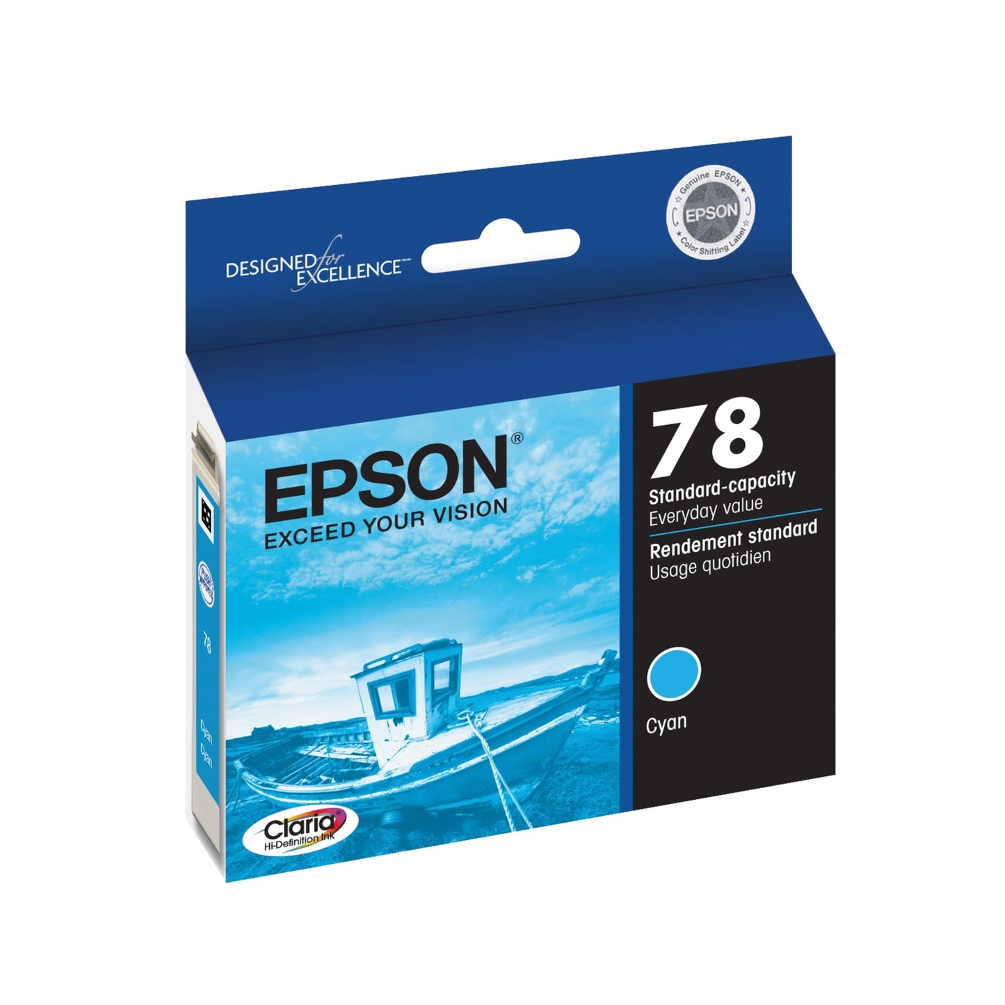Epson T078220 Artisan 50 Stylus Photo R260 280 380 RX580 595 680 Ink Cartridge (Cyan) in Retail Packaging