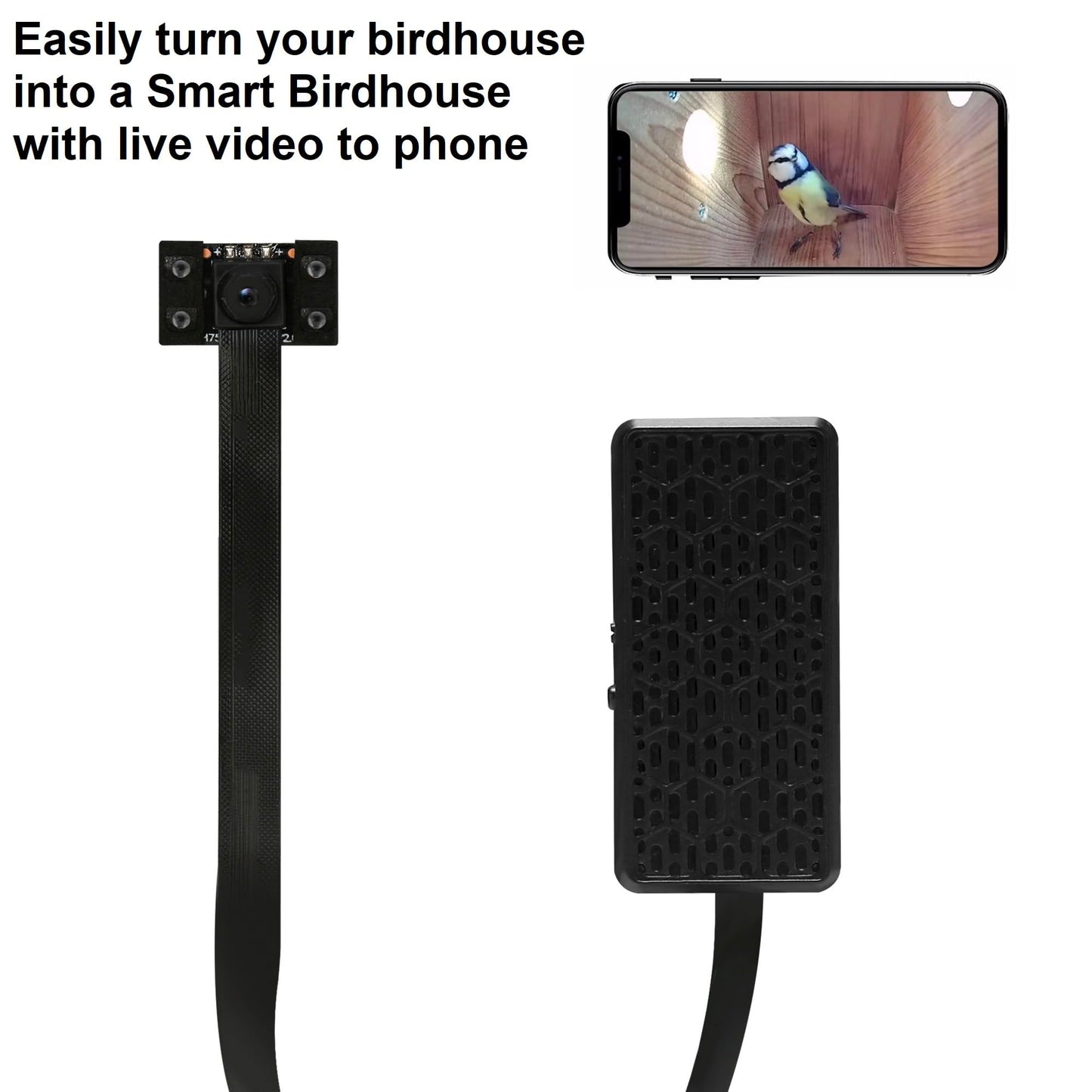 WIWACAM WiFi Bird Box Camera, 4K HD WLAN, Live Video to Phone, Easy Installation to Most of Bird Box Bird House Birdhouse Feeders Nesting, for Robins