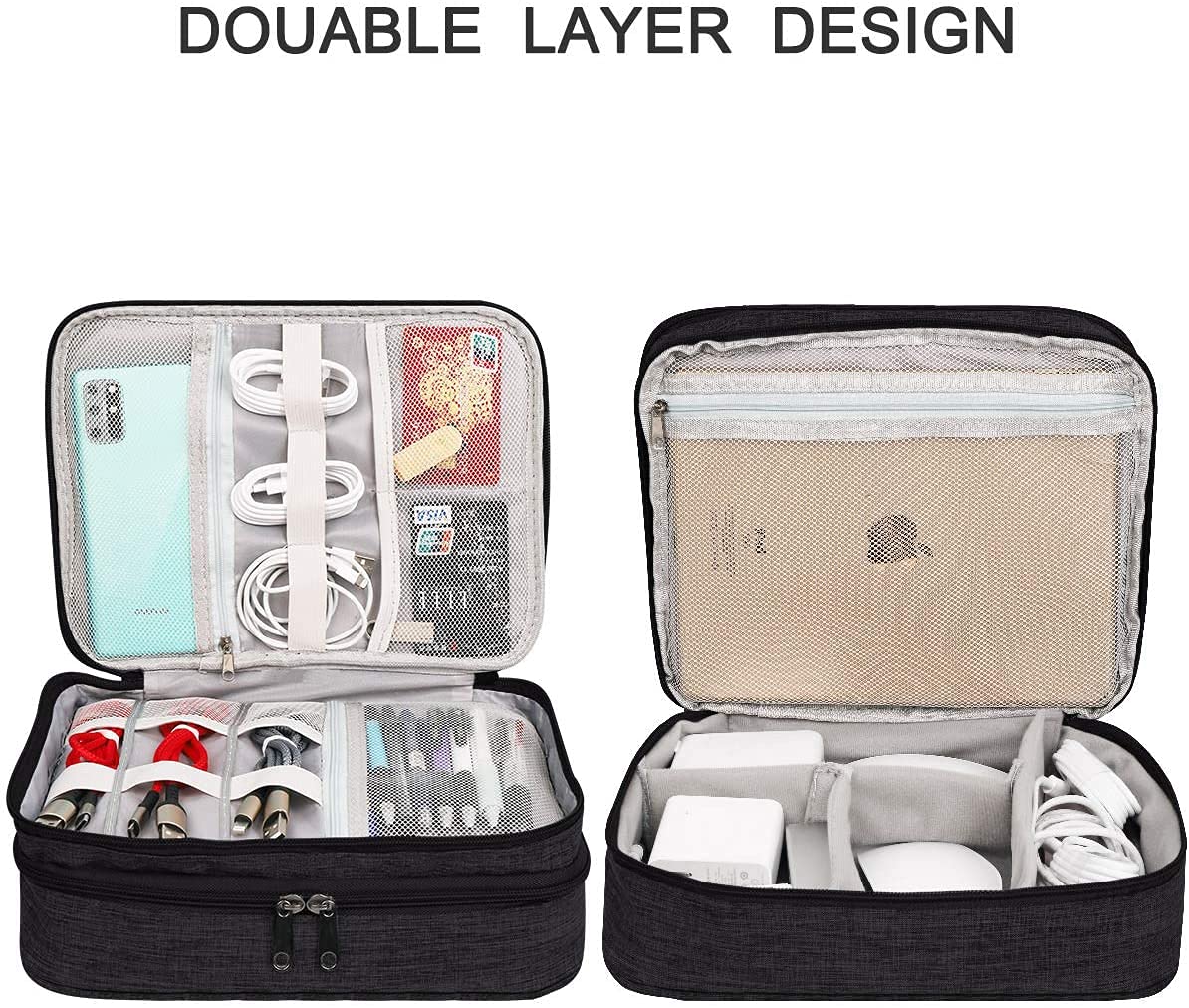OliviaLiving Electronics Organizer, Jelly Comb Electronic Accessories Cable Organizer Bag Waterproof Travel Cable Storage Bag for Charging Cable
