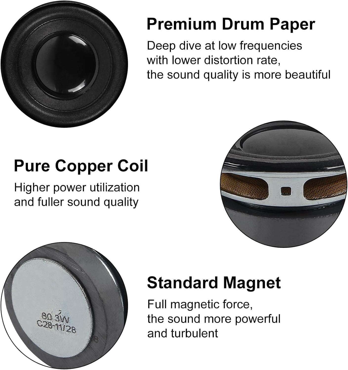 D-FLIFE 1.67" 8Ohm 3W Full Range Audio Speaker Stereo Woofer Loudspeaker for Arduino (2pcs)