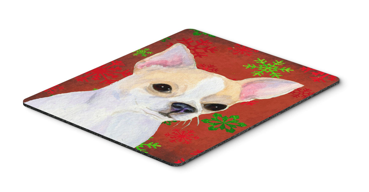 Caroline's Treasures SS4681MP "Chihuahua Red and Green Snowflakes Holiday Christmas Mouse Pad, Hot Pad or Trivet" for Home Office Gaming Working
