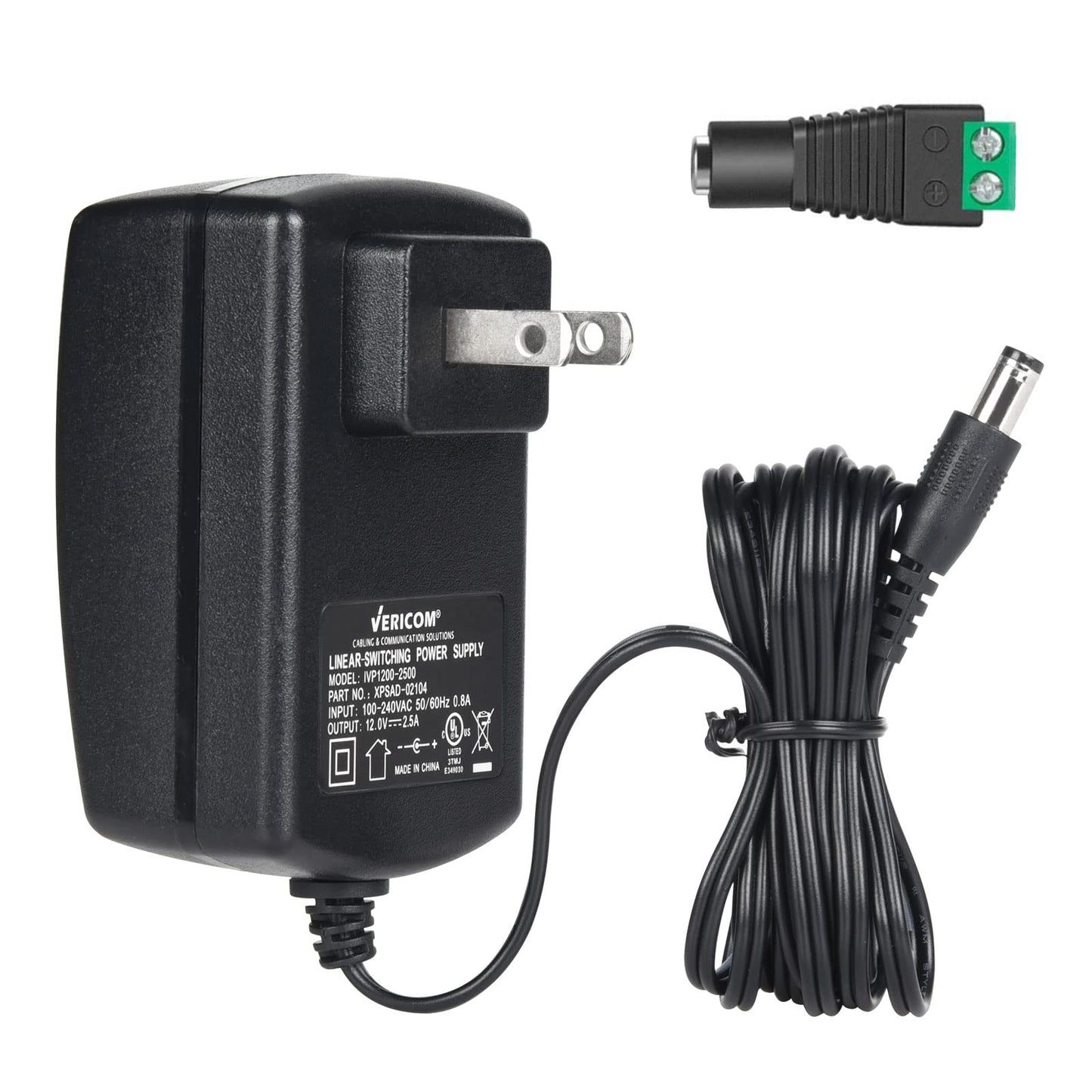 12V 2.5A AC/DC Adapter 30W - AC 100-240V to DC 12 V2.5A Transformers for LED Strip Lights,CCTV Camera 2 Year Warranty