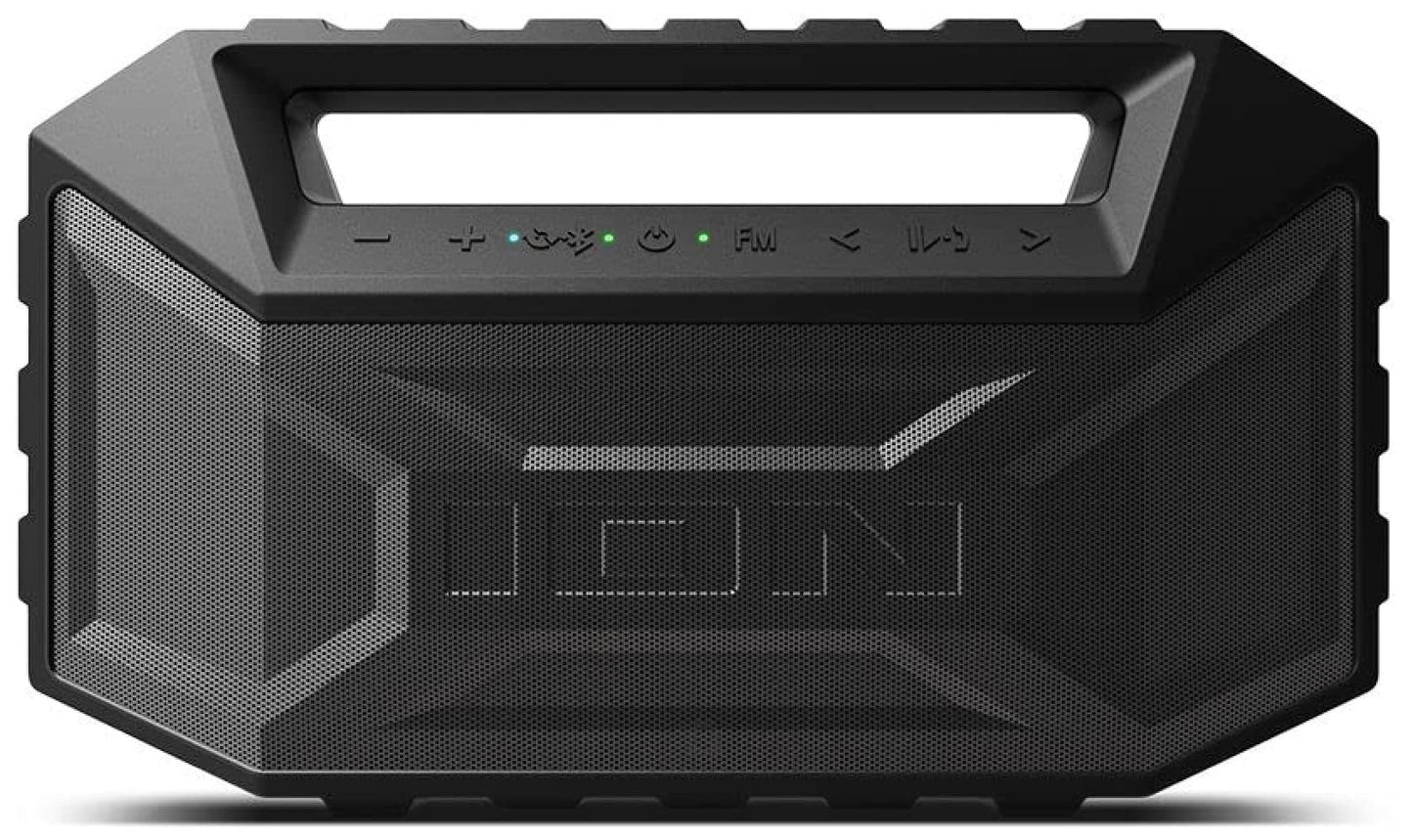 ION AQUABOOM MAX - Waterproof Bluetooth Speaker Mudproof/Sandproof Stereo Boombox and FM Radio (Renewed) (Single Pack)