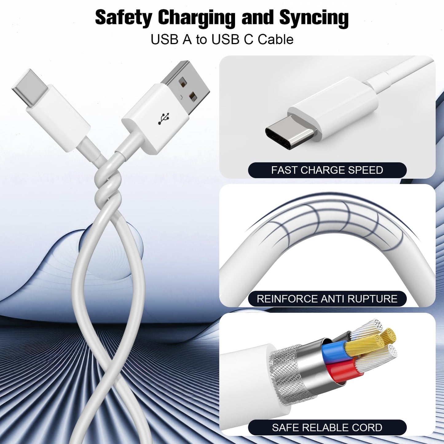 Eettvekd Carplay Cable 3FT+6FT for iPhone 15/16, 15 Pro Max/15 Plus, USB A to USB C Cable for Carplay USB C Cord, iPad 10th, iPad Pro 12.9/11, iPad