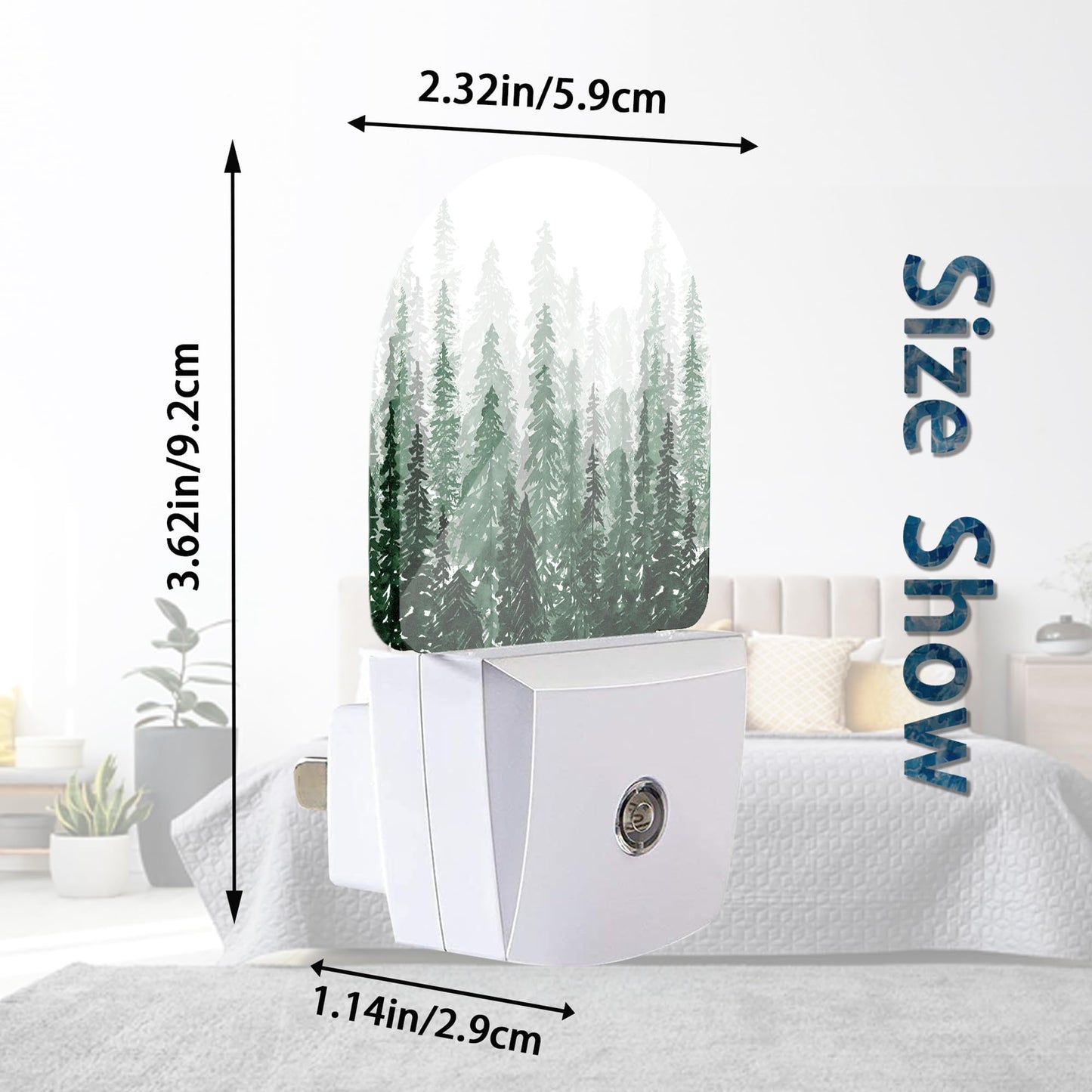 Axxitude Christmas Tree Forest Night Lights Plug into Wall for Girls Boys Room,Night Light LED Lamp Dusk to Dawn Sensor Round Lamp for Bedroom