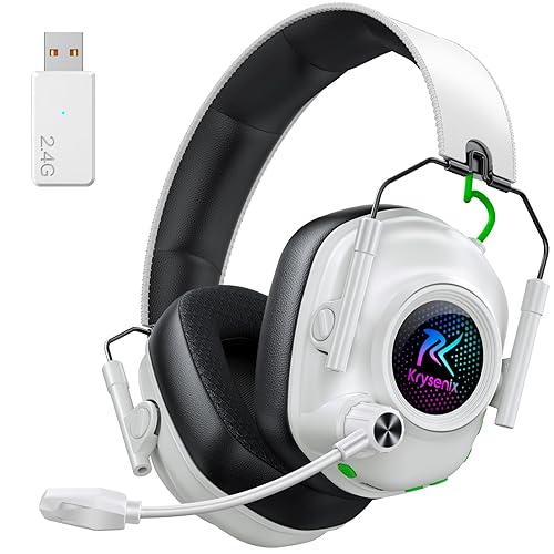 Wireless Gaming Headset with Noise Canceling Microphone for PC, PS5, PS4, Switch, Mac?2.4 GHz Wireless & Bluetooth 5.4 Gaming Headphones, Cool RGB