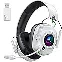 Wireless Gaming Headset with Noise Canceling Microphone for PC, PS5, PS4, Switch, Mac?2.4 GHz Wireless & Bluetooth 5.4 Gaming Headphones, Cool RGB