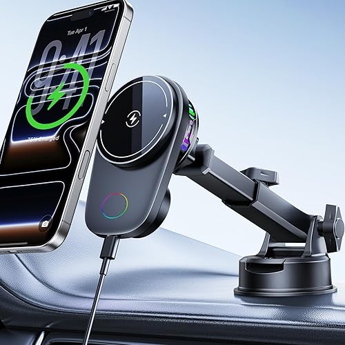 xuenair for Magsafe Car Mount Charger with Air-Cooling System, 15W Fast Charging Wireless Car Charger Mount for iPhone 17 16 15 14 13 Pro Max Plus