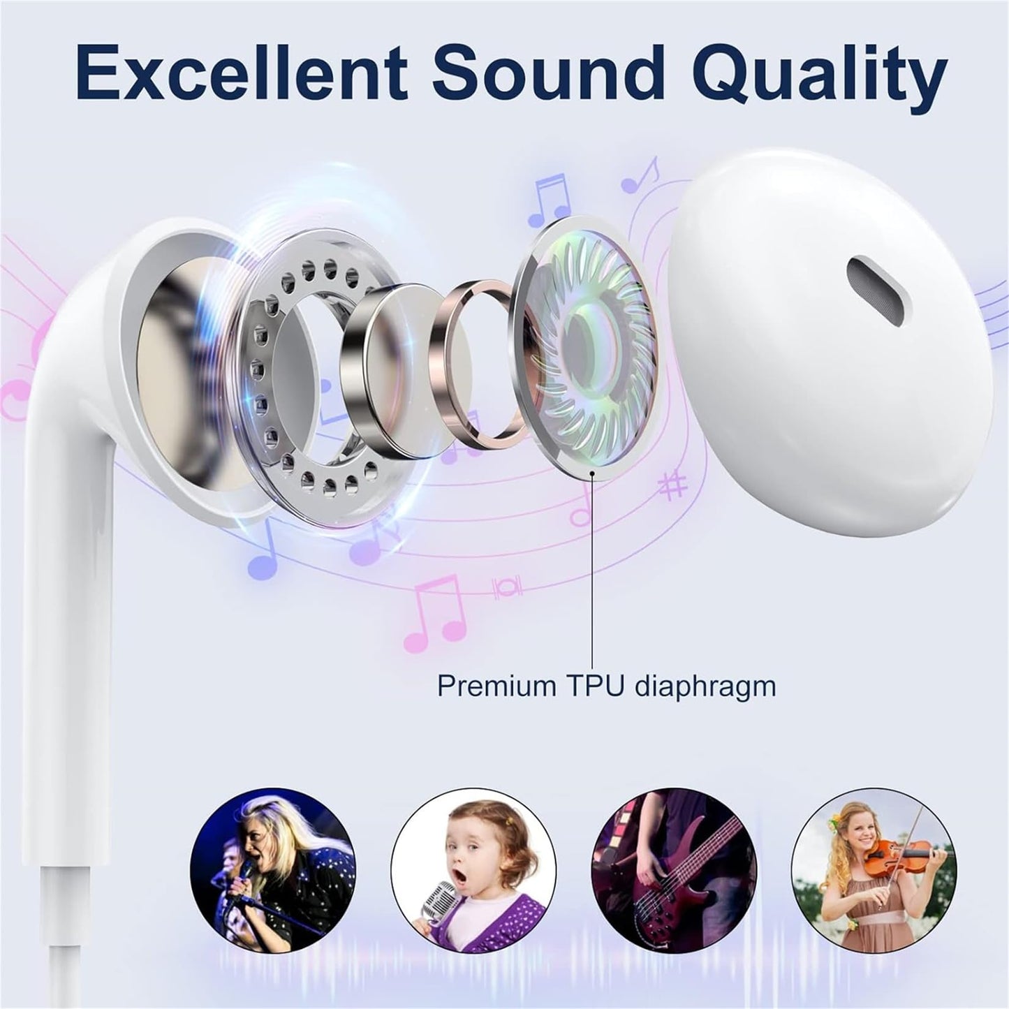 USB C Headphones for iPhone 17/16/15 Pro Max Plus Type C Earphones with Microphone & Remote Noise Cancelling Earbuds for iPhone 17/16/15 Pro, iPad