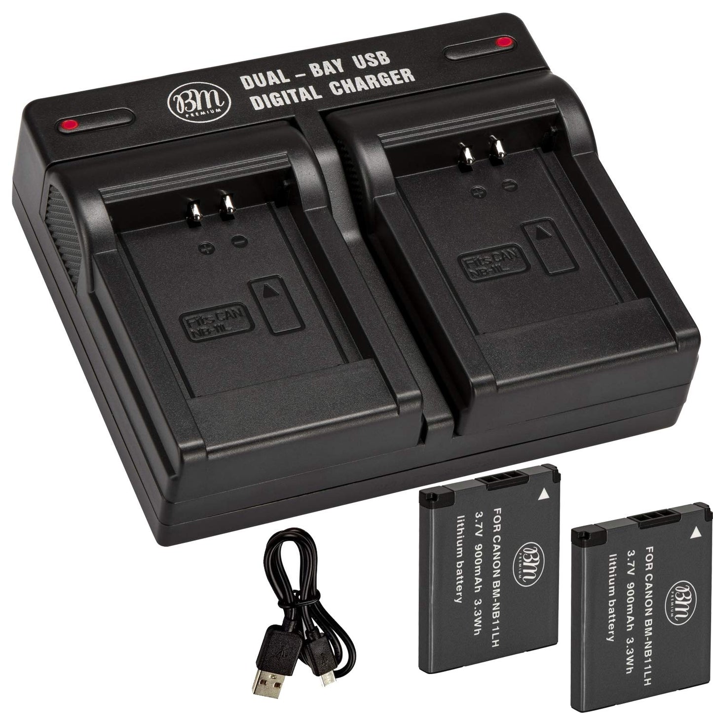 BM 2 NB-11LH Batteries and Dual Battery Charger for Canon Elph 135, Elph 140, Elph 150, Elph 160, Elph 170, Elph 180, Elph 190, Elph 320 HS, Elph 340