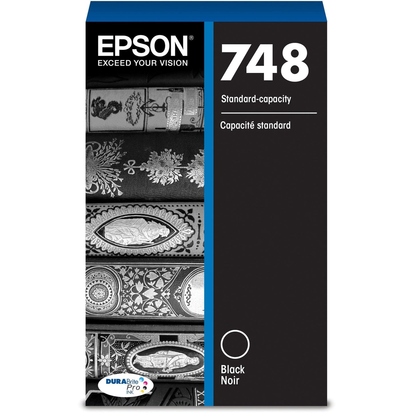 Epson 748 DURABrite Pro Ink Standard Capacity Black Cartridge (T748120) Works with Workforce WF-6530, WF-6590, WF-8590, WF-6090, WF-8090
