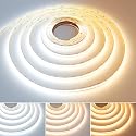 GOMING 24V Spotlight Linear CCT Tunable White COB LED Strip 2700-6500K 16.4ft(5M) 624LEDs/M CRI 93+ IP20 No-Waterproof LED Tape Lights for Home