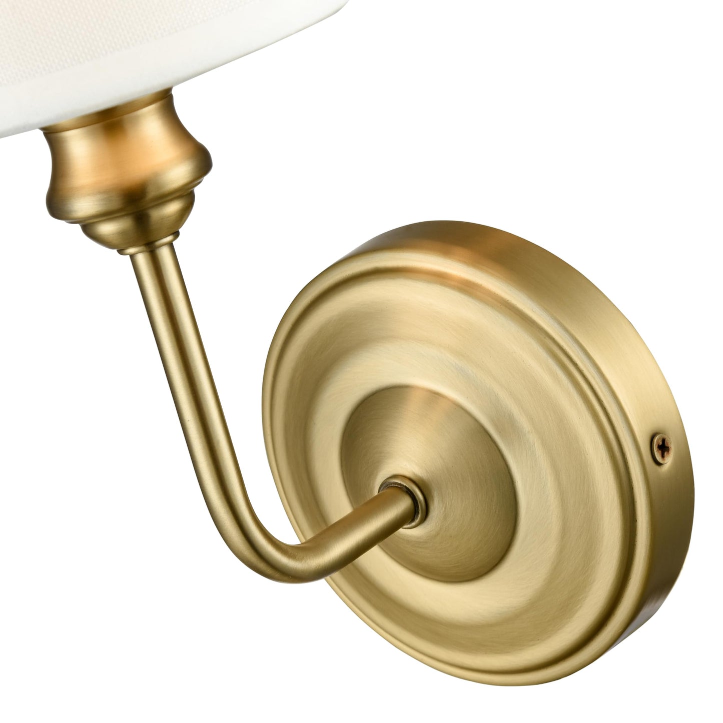 ML Lighting | Leena Collection | 99801-VB | Indoor 1 Light Wall Sconce in Vintage Brass with White Fabric Shade | Elegant and Versatile Design for Any