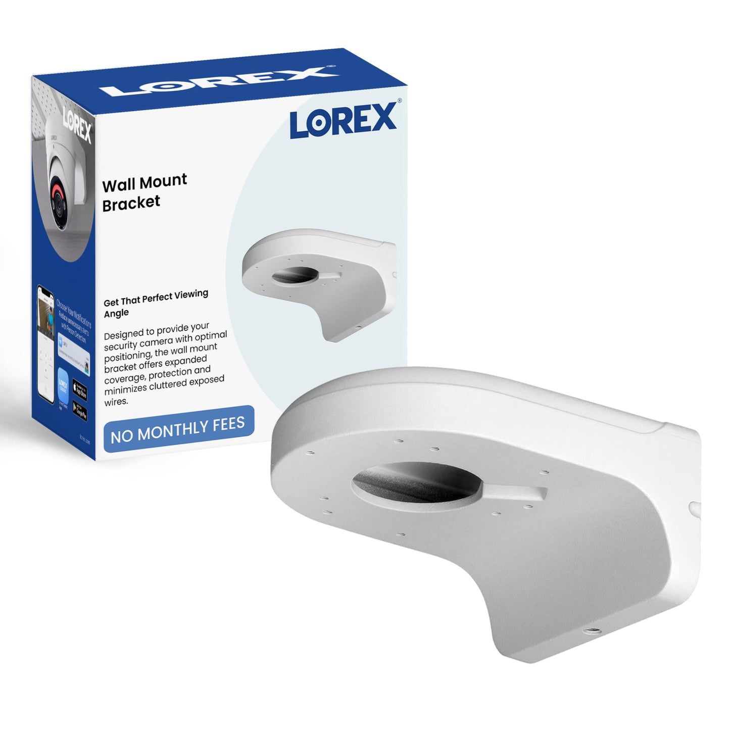 Lorex Wall Mount for Dome Security Cameras, White - Convenient Wall Mount Frame for Indoor and Outdoor Security Cameras, Easy Installation