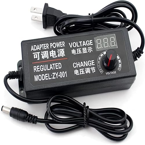 3V~12V 5A 60W Power Supply Adjustable DC 3V 5V 6V 9V 12V Universal Adjustable AC/DC Switching Power Adapter, 100V-240V AC to DC Converter with 14…
