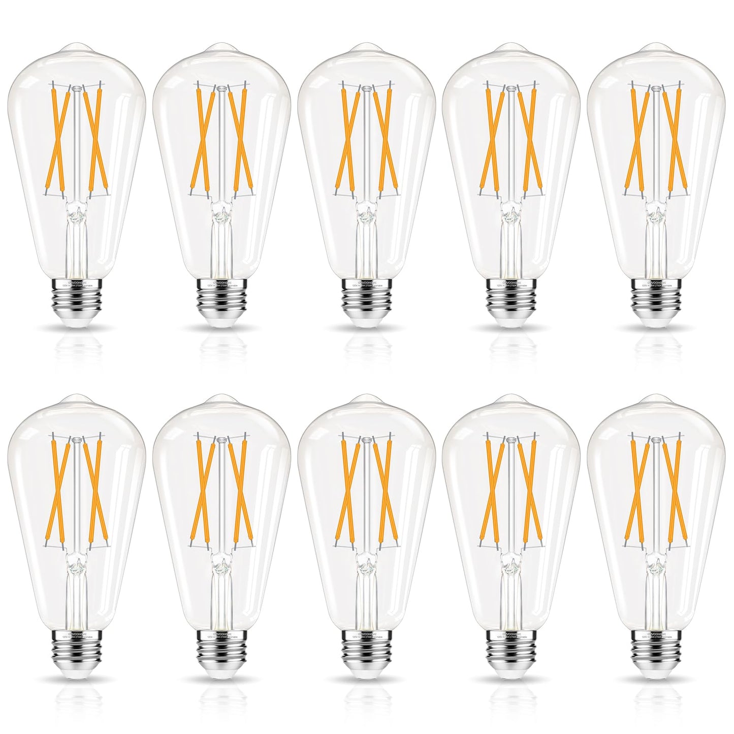 GvvooHome LED Edison Bulbs Dimmable, E26 Bulb 60 watt Equivalent Soft White