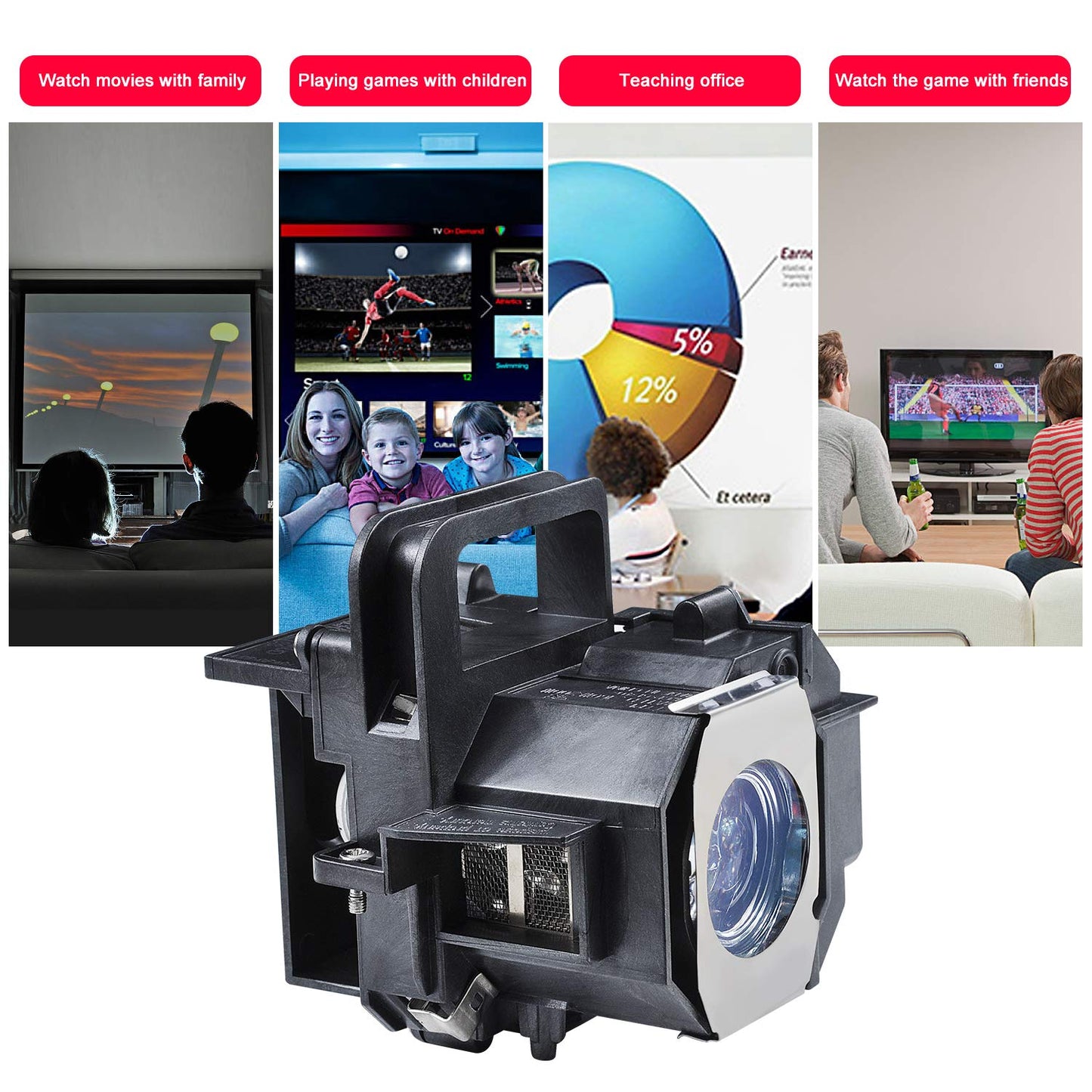 Molgoc V13H010L49 Replacement Lamp for Projector,Compatible with EPSON ELPLP49,Home Cinema 8350,H373a,H419a Projector.