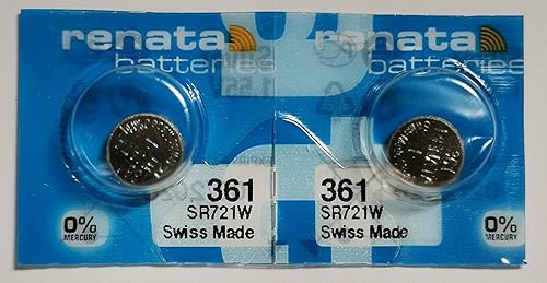 Renata 361 SR721W Batteries - 1.55V Silver Oxide 361 Watch Battery (2 Count)