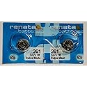 Renata 361 SR721W Batteries - 1.55V Silver Oxide 361 Watch Battery (2 Count)