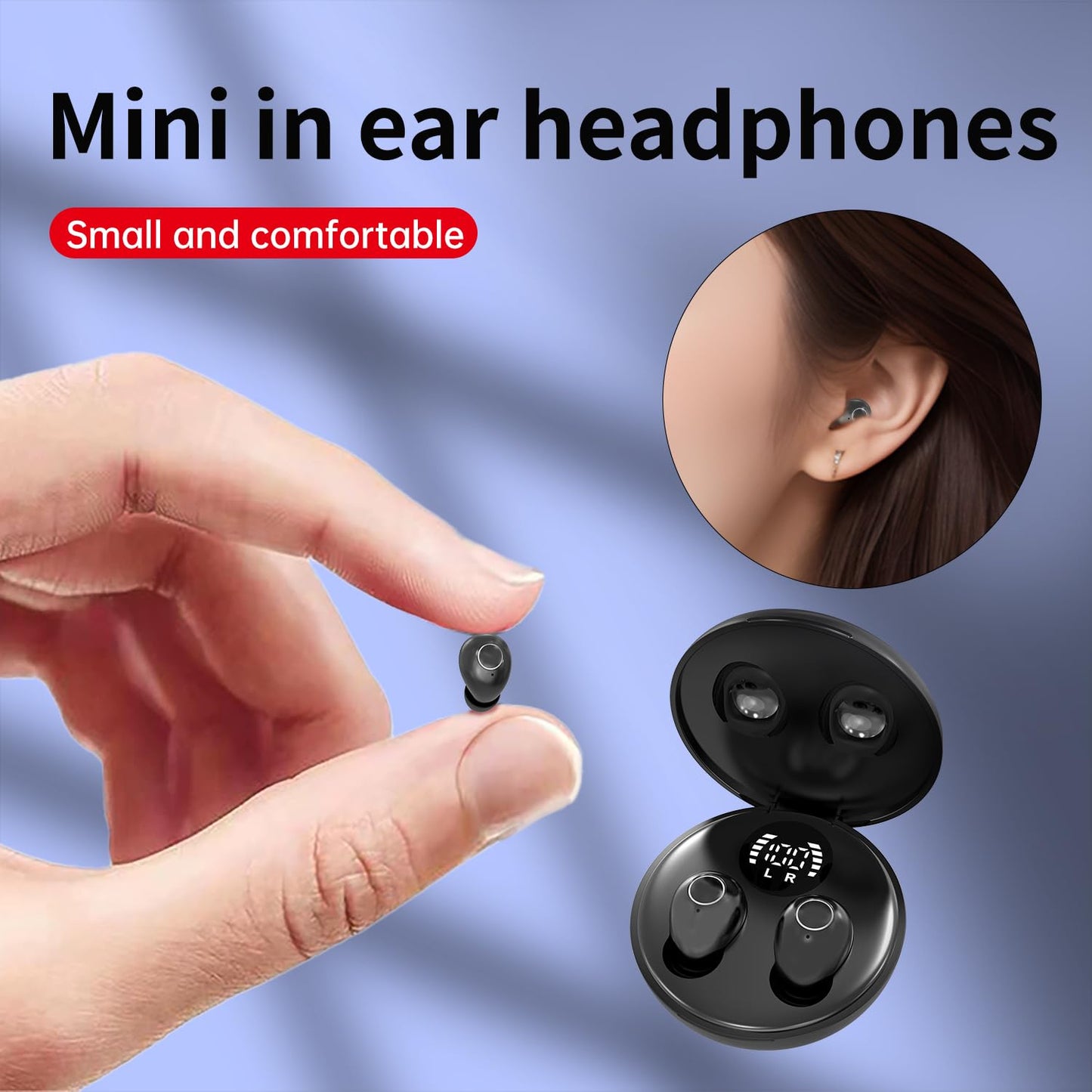 Honcas Mini Invisible Earbuds for Work and Sleep - Best Small Earbuds for Small Ear Canals