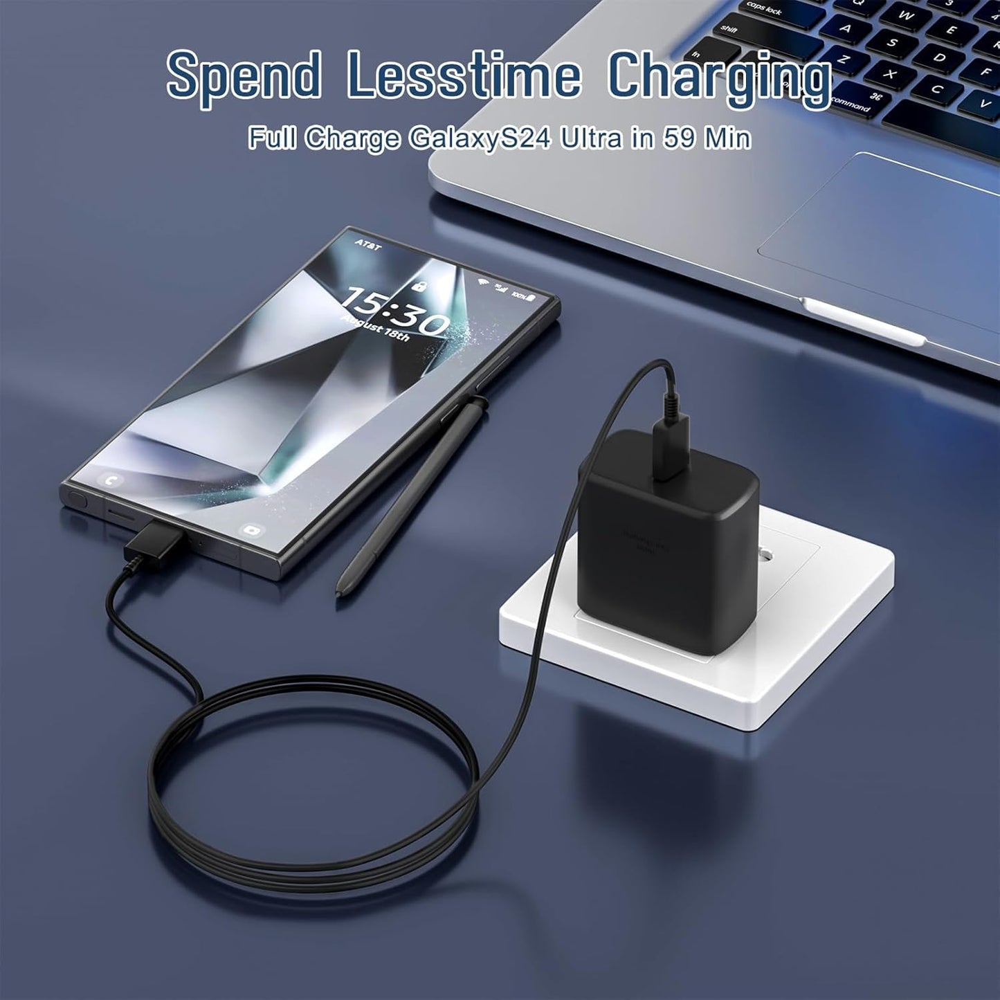 Samsung 45W Super Fast Charger, for Samsung Galaxy S26 S25 S24 S23 S22 Ultra Charger Fast Charging Cord, USB C Charger Block with 6.6FT Cable