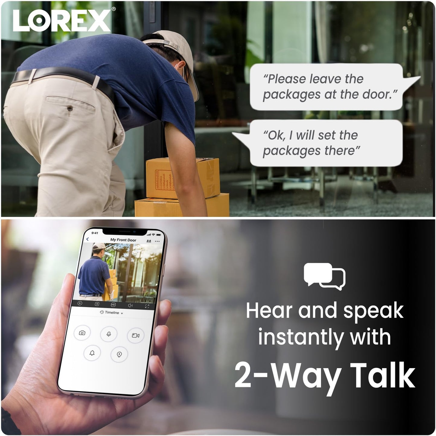 Lorex 4K 8MP IP Wired Metal Dome Outdoor/Indoor Security Camera - Smart Security Lighting, Smart Motion Detection, Deterrence Siren, Color Night