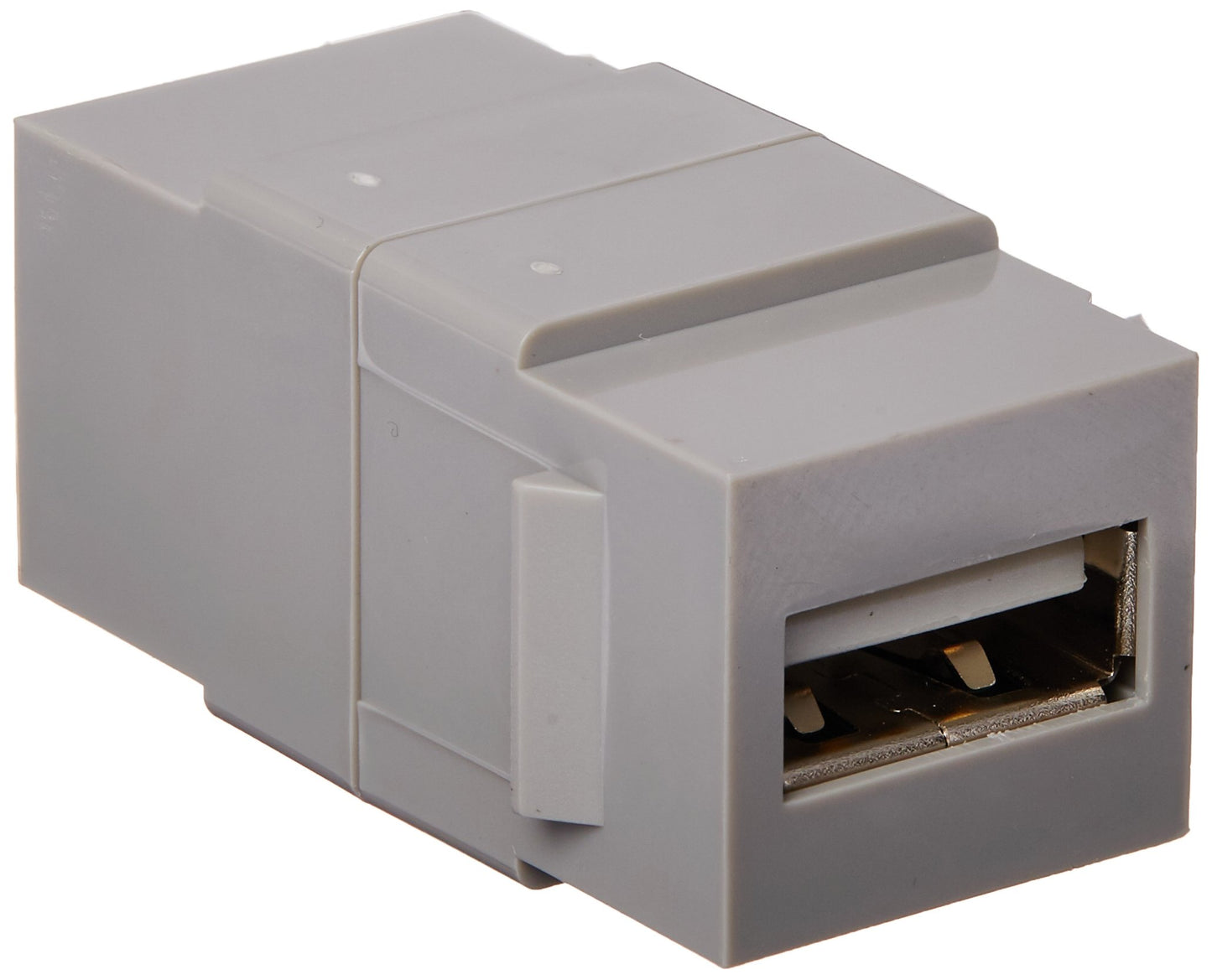 Leviton QuickPort USB connector, Feed-Through, 40835-G, Grey