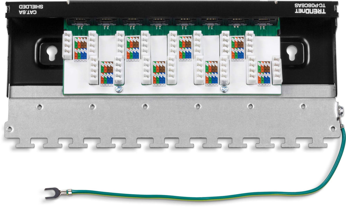 TRENDnet 8-Port Cat6A Shielded Patch Panel,TC-P08C6AS,Wall Mount Ready