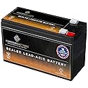 CB CHROMEBATTERY 12V 9AH Sealed Lead Acid (SLA) Rechargeable Battery - F2 Terminal - Deep Cycle Design - for UPS, Alarm Systems, Emergency Lighting…