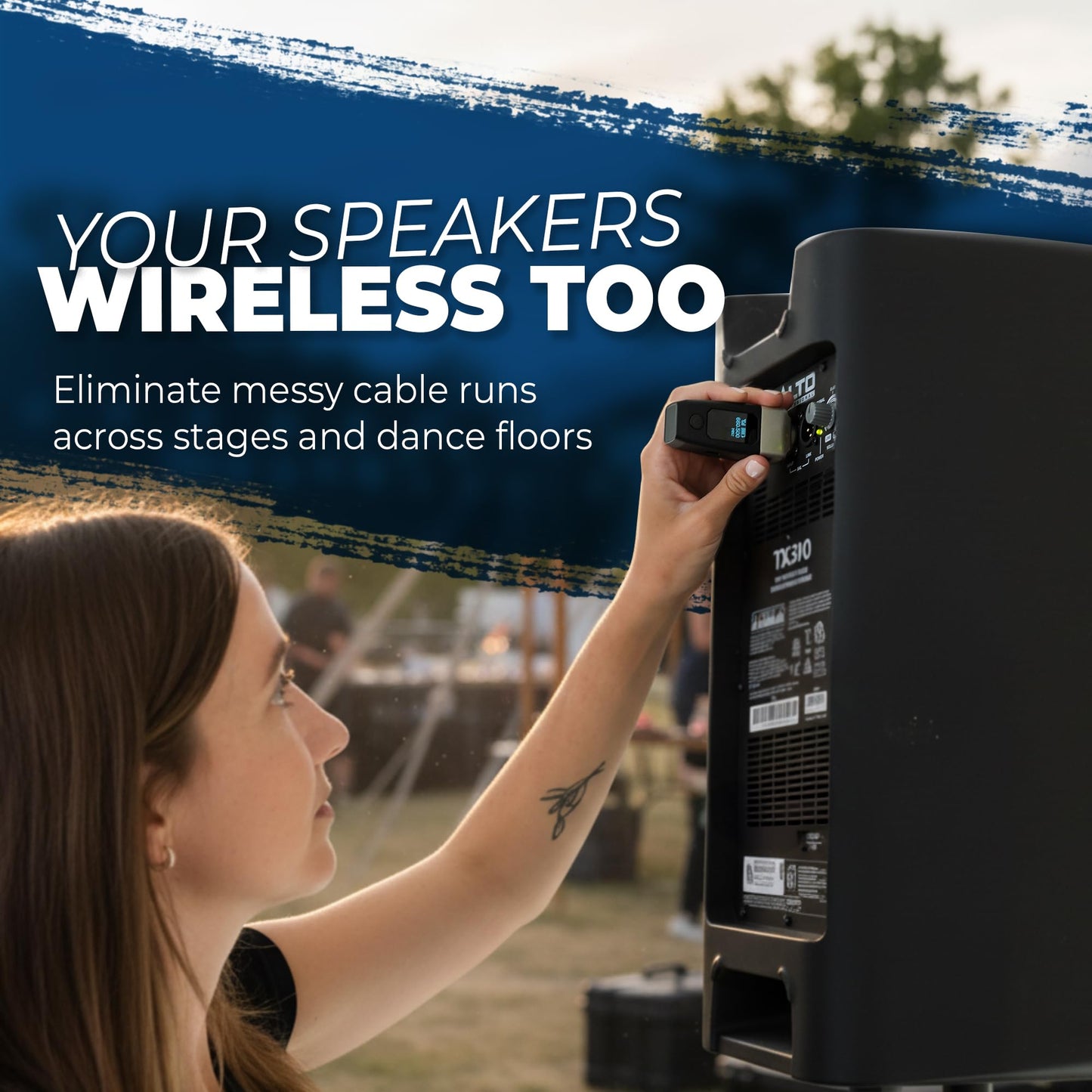 AirSync Wireless XLR Transmitter Receiver System- Dynamic & Condenser Microphones, 150ft Range, Triple Click Mute, 8Hr Battery, 13 Systems