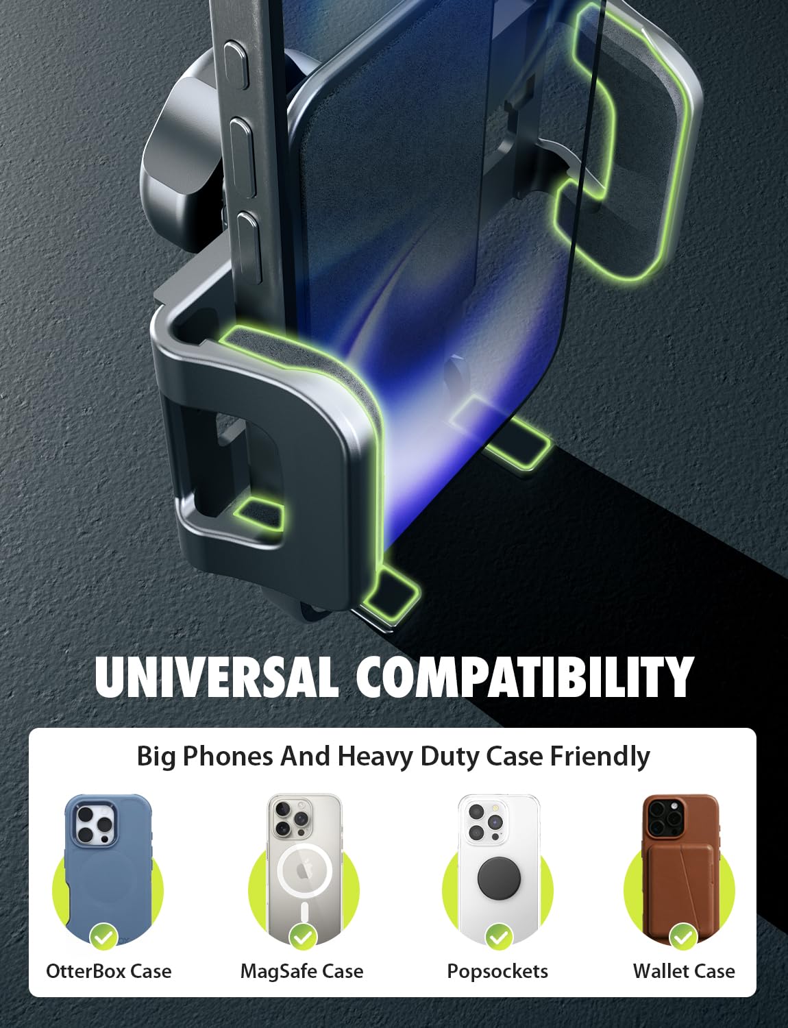 Bracketron Cell Phone Holders for Your Car - TripGrip Extend Phone Holder for Car Dashboard & Windshield, One-Hand Release, 360 Rotation, Suction Cup