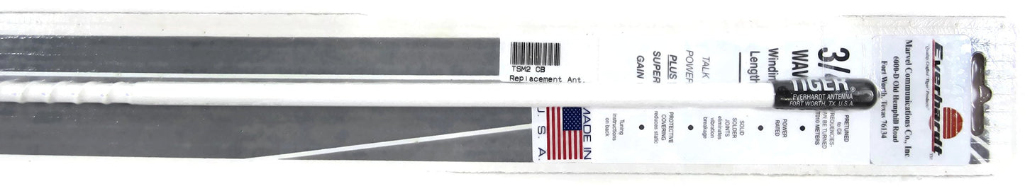 Everhardt TSM2-W 3/4 Wave 2 ft Fiberglass œSuper Flex CB Radio Antenna - White