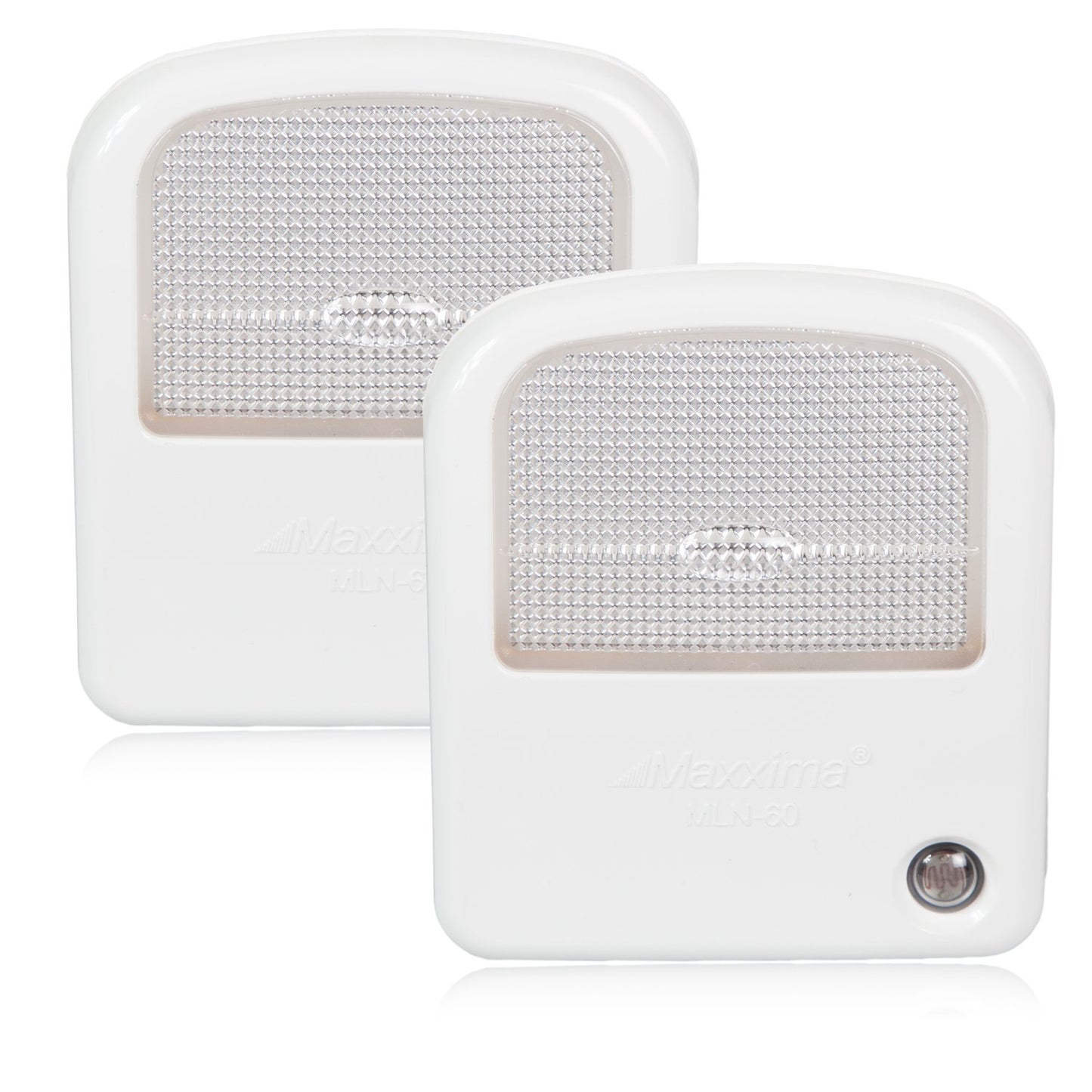 Maxxima MLN-60 LED Night Light with Dusk to Dawn Sensor Cool White Super Bright (Pack of 2)