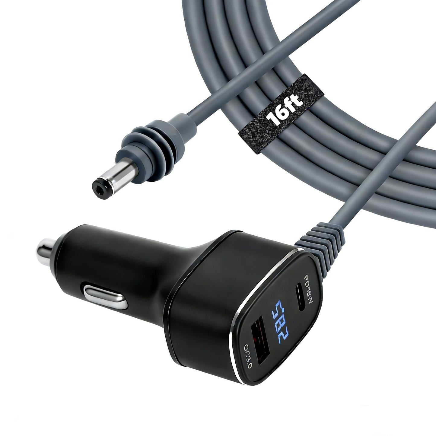 GKP9 Starlink Mini Car Adapter, Starlink Mini Cable 3 in 1, 12v-24v Adapter Dc Power Cable with Digital Display, Waterproof 16awg Car Power Supply