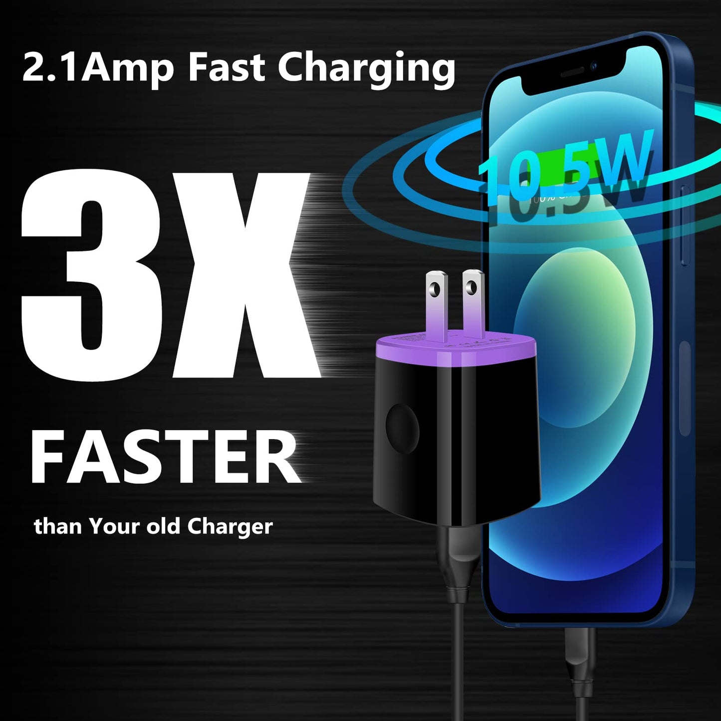 iPhone USB Wall Charger Adapter, Charger Brick, AndHot 5Pack 2.1A Dual Port Fast Charging Block Box Base Wall Plug for iPhone 17 16e 16 15 14 13 12 11
