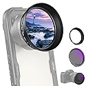 NEEWER 58mm Variable ND Filter with 62mm Lens Hood, ND2-32 Adjustable Neutral Density Filter Compatible with iPhone Android Samsung NEEWER 65mm