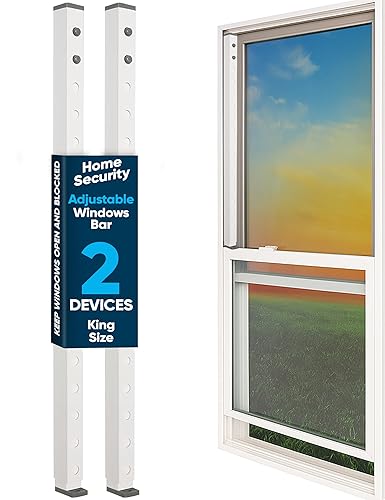 Adjustable Sliding Door Security Bar & Window Safety Bar, Durable Security Door Stopper for Apartment & Home Protection, Child Safety Lock & Works
