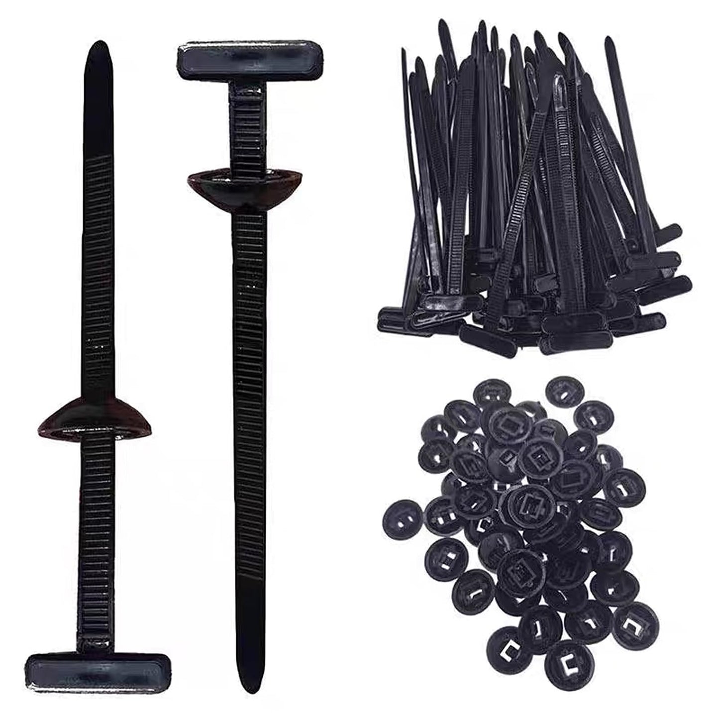 Nylon universal zip tie buckle zipper fastener with pin and button design, multifunctional solution for fixing, organizing and securing cables