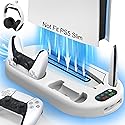 AMZDM PS5 Stand Cooling Station with Dual PS5 Charging Station & Controller Charger, White