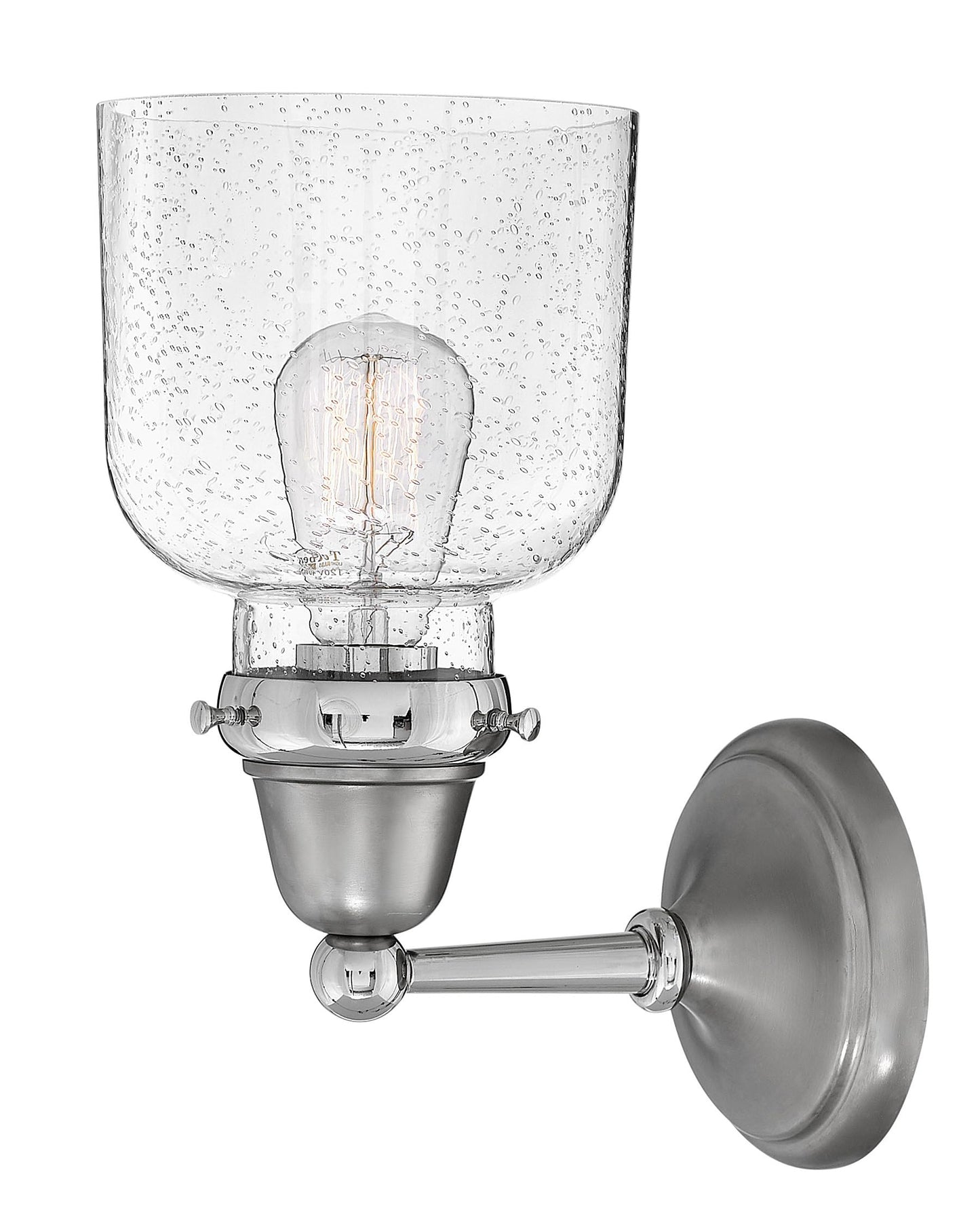 Hinkley Academy 67003EN 13" One Light Wall Sconce - 1-10w Med. LED Bulb Required, Clear Seeded Cylinder Glass - English Nickel