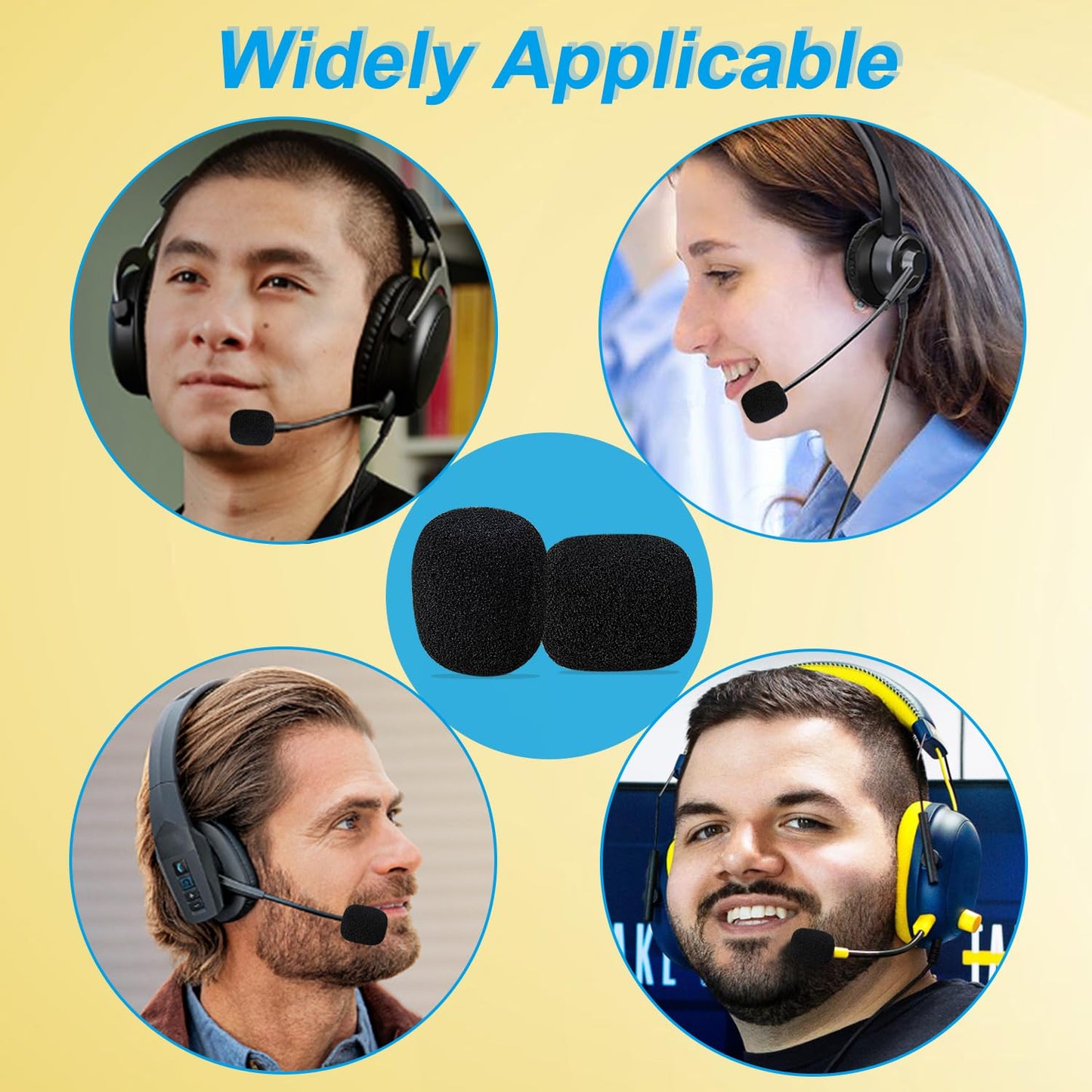 Headset Microphone Covers Foam, Replacement Soft Mic Windscreen Cover for Turtle Beach Recon 50 Razer BlackShark V2 X BlueParrott B450-XT