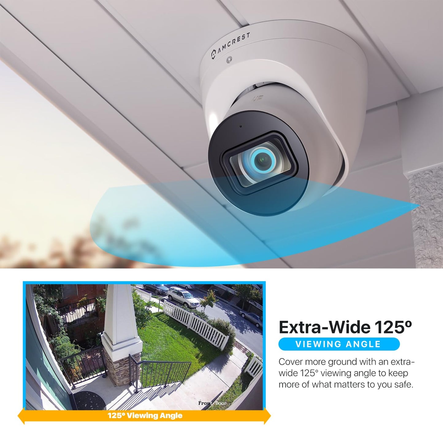 Amcrest Analog 4K Outdoor Security Camera, Turret 8MP @15fps CCTV-Coax-BNC, 65ft Night Vision, 125° Angle, Built-in Mic, White (AMC4KDM28-W-V3), (Not