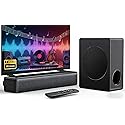 Sound Bar with Subwoofer, 100W Bass Soundbar for Smart TV, w/Dolby Atmos 3D Surround Sound System, 2.1CH Home Theater Audio Soundbar, Adjustable Home