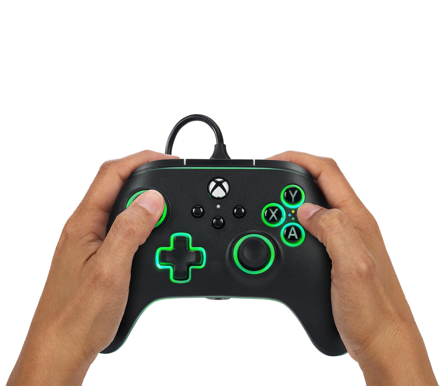 PowerA Advantage Wired Controller for Xbox Series X|S with Lumectra - Black, gamepad, wired video game controller, gaming controller, works with Xbox