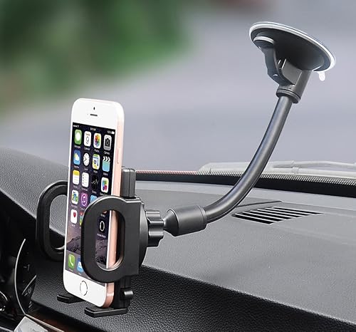 Windshield Phone Car Holder Universal Car Phone Holder Mount Strong Suction Cup Phone Holder for Car Windshield Car Phone Mount One Button Design