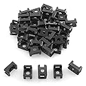 DGZZI Saddle Wire Holder 100PCS Black 4.5mm Width Screw Type Saddle Shape Cradle Tie Mounts Bases Clips Cable Holder