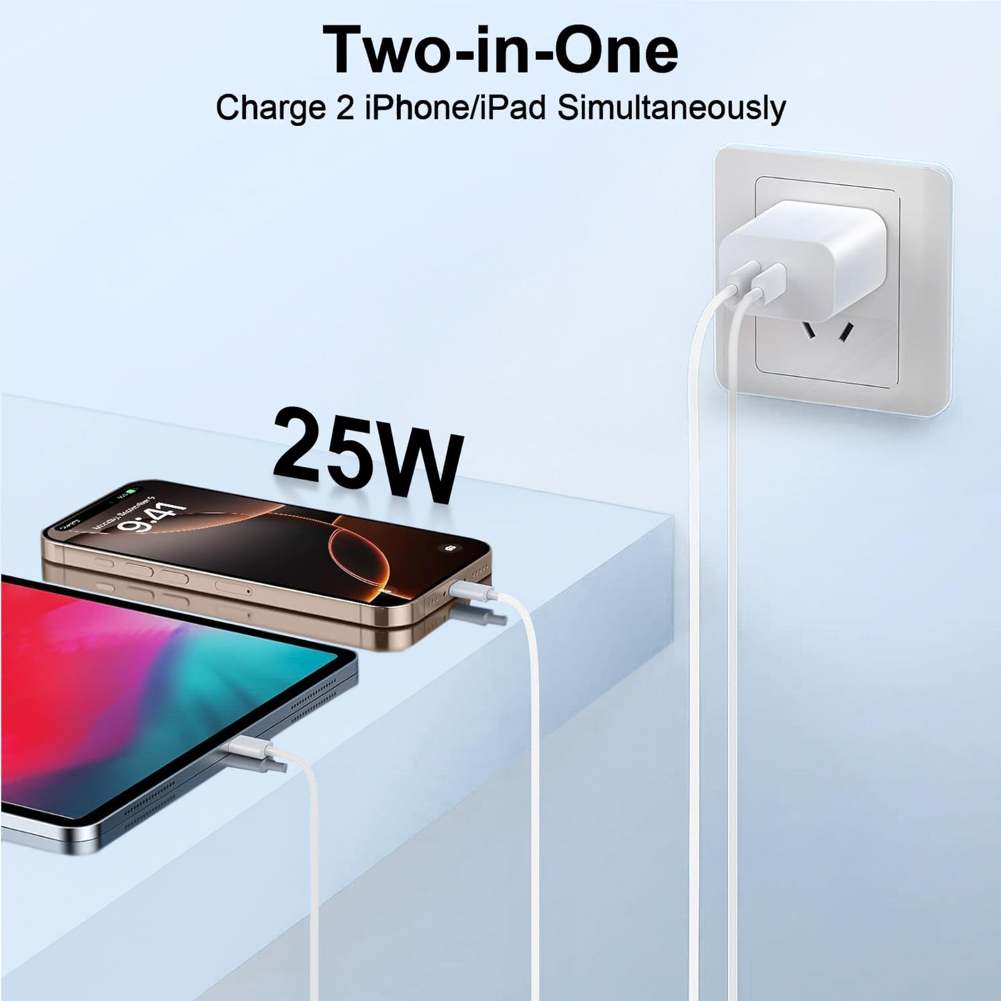 iPhone 16 15 Charger Fast Charging, USB C Charger Block with Long USB C Charging Cable Cord for iPhone 16 Pro Max/16 Pro/16 Plus, 15 Pro Max/15