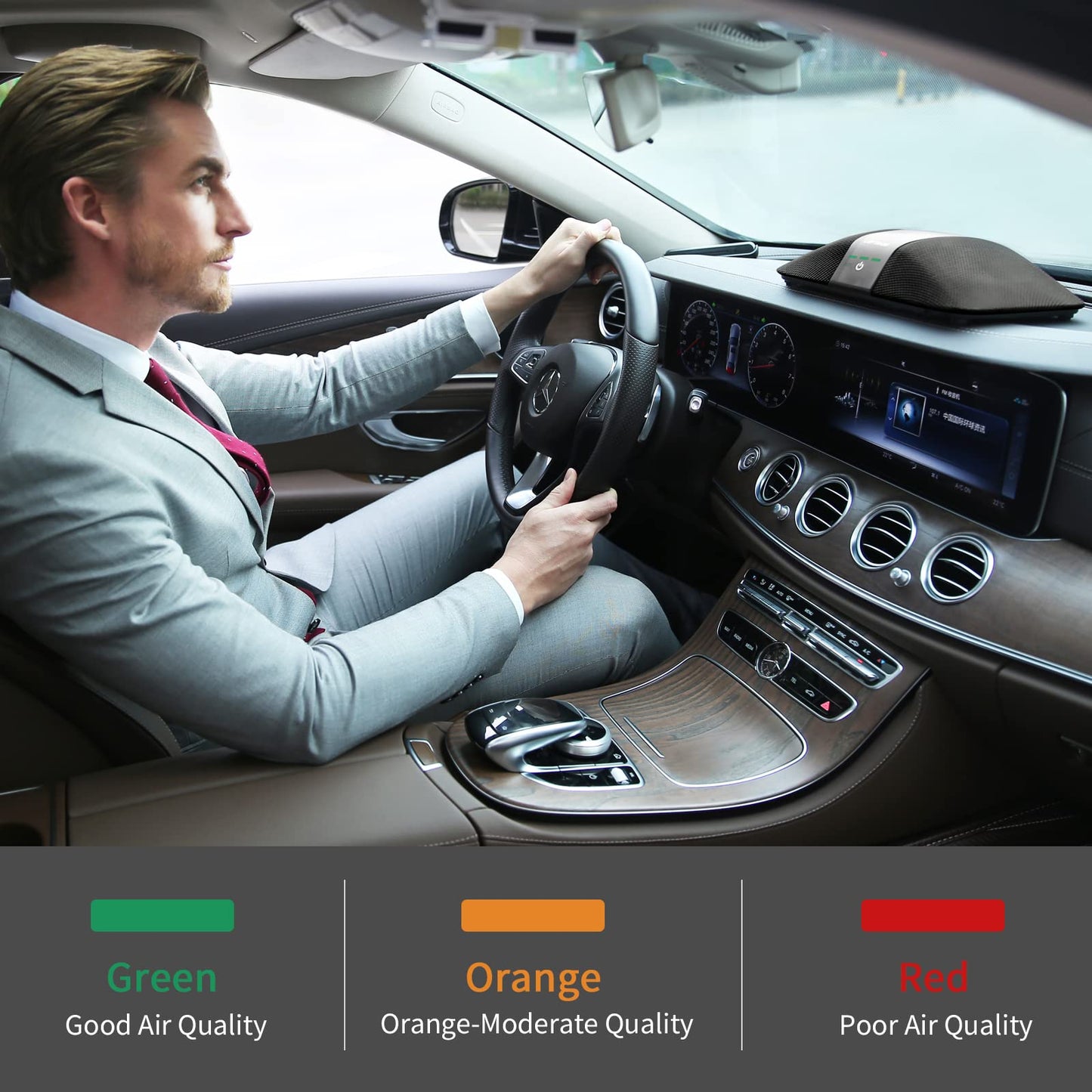Car Portable Air Purifier with H13 True HEPA Filter for Exhaust Fumes & VOC